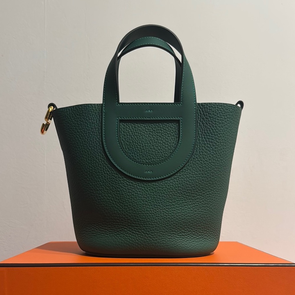 Brand New 2025 Hermès In-The-Loop 18 Vert Moyen Clemence/Swift Gold Hardware